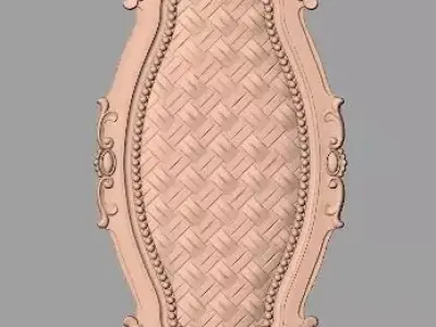 Door panel 3D STL relief model used for CNC router E027 3D model