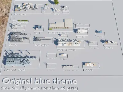 Modular Suburban House Creation tool Low-poly 3D model