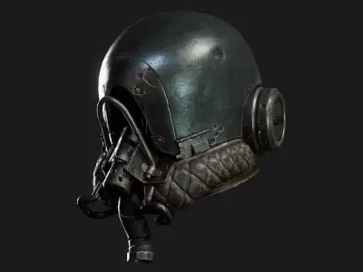 Science fiction helmet Low-poly 3D model