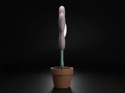 Flower lamp Low-poly 3D model