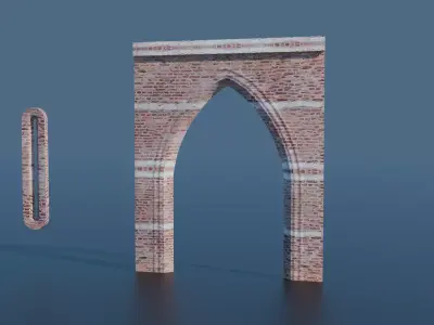 Gothic Arch-gate and Gothic arrow window - High Quality Free 3D model