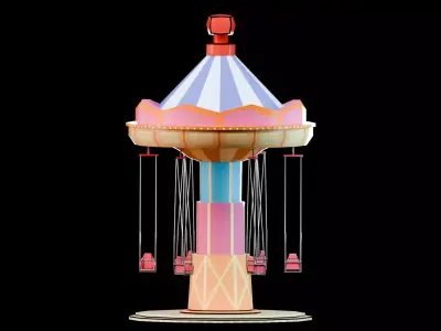 Amusement Park - Swing Ride  Low-poly 3D model
