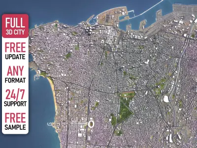 Beirut - 3D City Models Low-poly 3D model