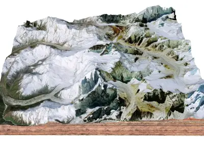 Makalu Mountain Nepal China 3D model