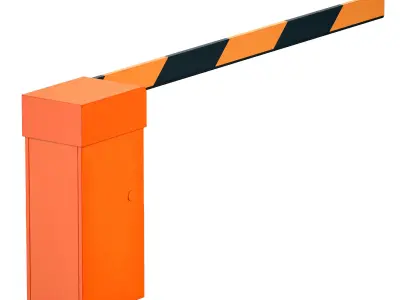 Orange automatic barrier 3D model