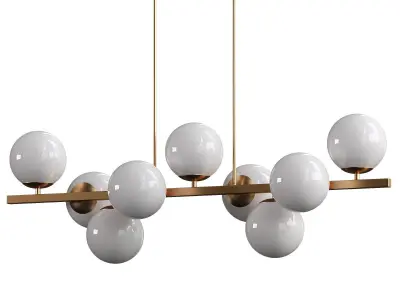 Viola 9 Light Metal Dimmable Chandelier 3D model