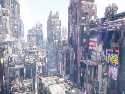 Sci-Fi Landscape Building Low-poly 3D model