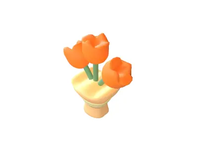 Flower Bouquet Icon v1 004 Low-poly 3D model