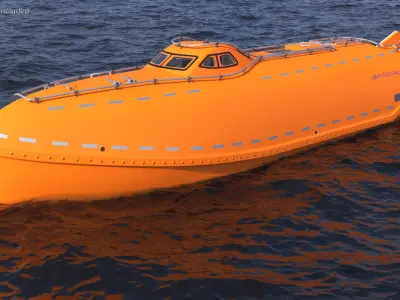  Search and Rescue Helicopter and Lifeboat with Characters 