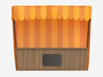 Market Fair Stall with Canopy 02 3D model