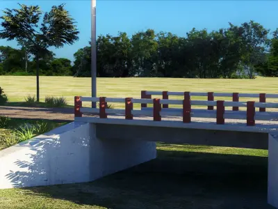Small Bridge with Road 3D model