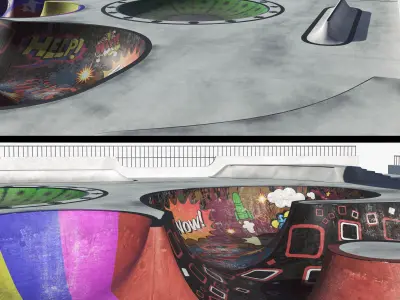 Skatepark microwave oven Low-poly 3D model