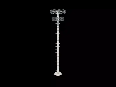 High Mast Light Pole with Flood Light 3D model