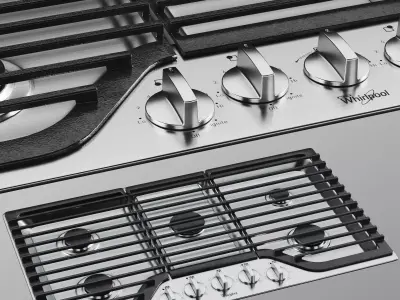 Whirlpool Gas Cooktop Stainless Steel WCG97US 3D model