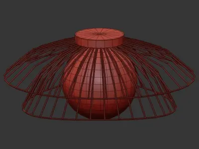 JARDIN gold caged ceiling light 3D model