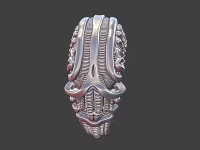 bioorganic giger style ring  v3 3D print model