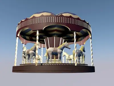 carousel from an amusement park 3D model