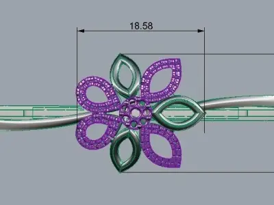 Light Weight Floral Bracelet  3D print model