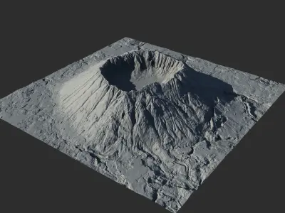 Landscape Environment Volcano 5 Low-poly 3D model