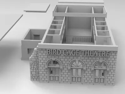 Birdcage Theatre - by WOW Buildings - 3D Printable STL 3D print model