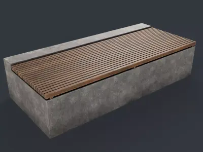 Modern Outdoor Bench 39 PBR Game Ready Low-poly 3D model