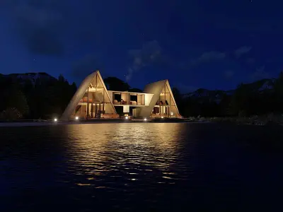 double A frame house Low-poly 3D model