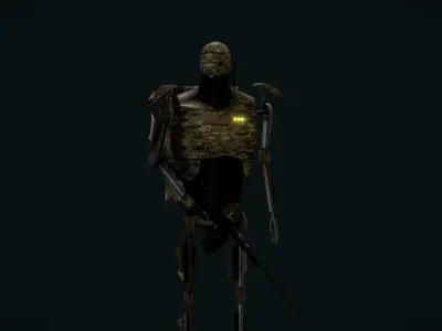 Robot Soldier Sci Fi Low-poly 3D model