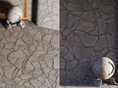 No11 Slate Floor Stone - PBR - 4K - PNG - Seamless Low-poly 3D model