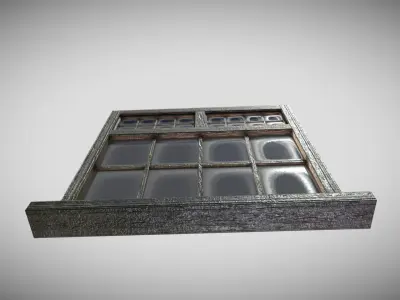 Medieval Panelled Window Low-poly 3D model