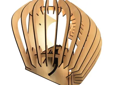 WALL LIGHT STL AND DXF FILES 6 3D print model