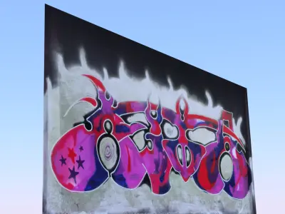 Graffiti wall XVI 3D model