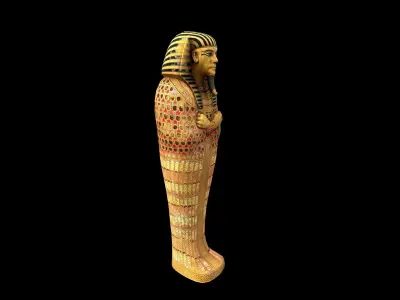Egyptian Sarcophagus - PBR - Textured Low-poly 3D model
