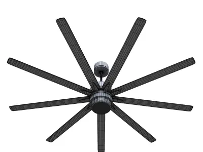Ceiling Fan Brushed Nickel With Brushed Nickel Blades 3D model