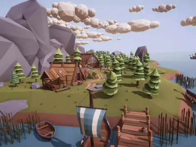 Medieval Village Megapack Low Poly RG Low-poly 3D model