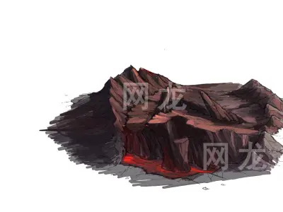 Game Model - Volcano Cliff 3D model