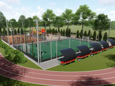 3D model of a sports ground 3D model