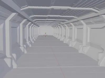 Space Corridor Free low-poly 3D model