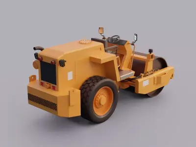 Road Roller Single Drum - Heavy Machinery 3D model