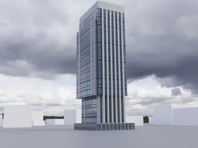 low poly buildings skyscrapers Low-poly 3D model