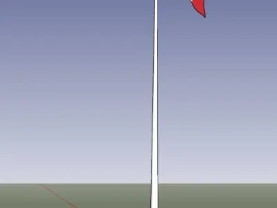 Italy flag - pole height 15 meters 3D model