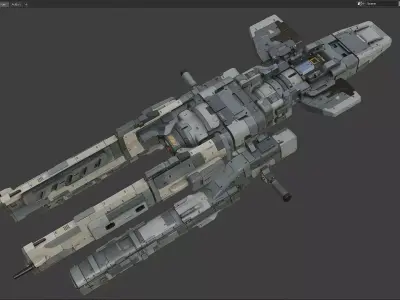 scifi-model545 spaceship 3D model