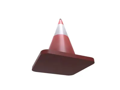 Traffic Cone - Road Pontoon Low-poly 3D model