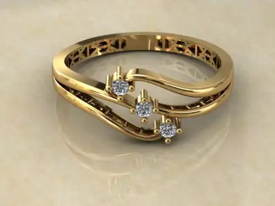 Women Wedding Engagement Ring 23 3D print model