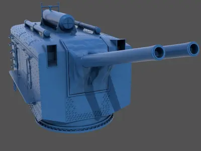US 6inch-53cal twin turret - Personal license - 1-72 scale 3D print model