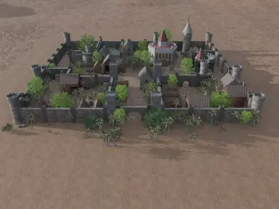 Castle Landscape Layout 3D model