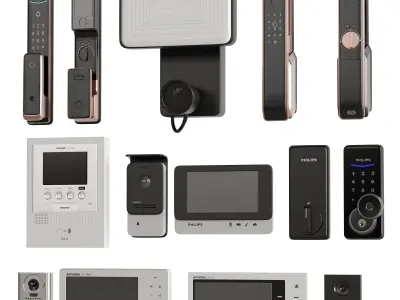 Equipment 8 Intercom And Security Set 3 Low-poly 3D model