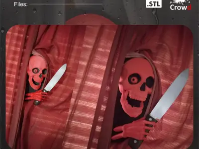 WINDOW SKULL DECO  Calavera para Ventana peek a boo 3D print model