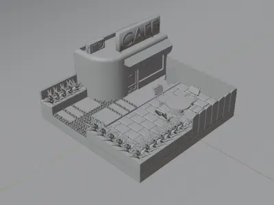 Lowpoly Cafe 3D model