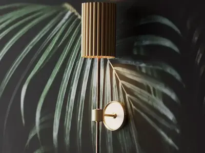 FLUTED GOLD WALL SCONCE by CB2 Exclusive 3D model