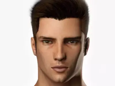Male head 3D model